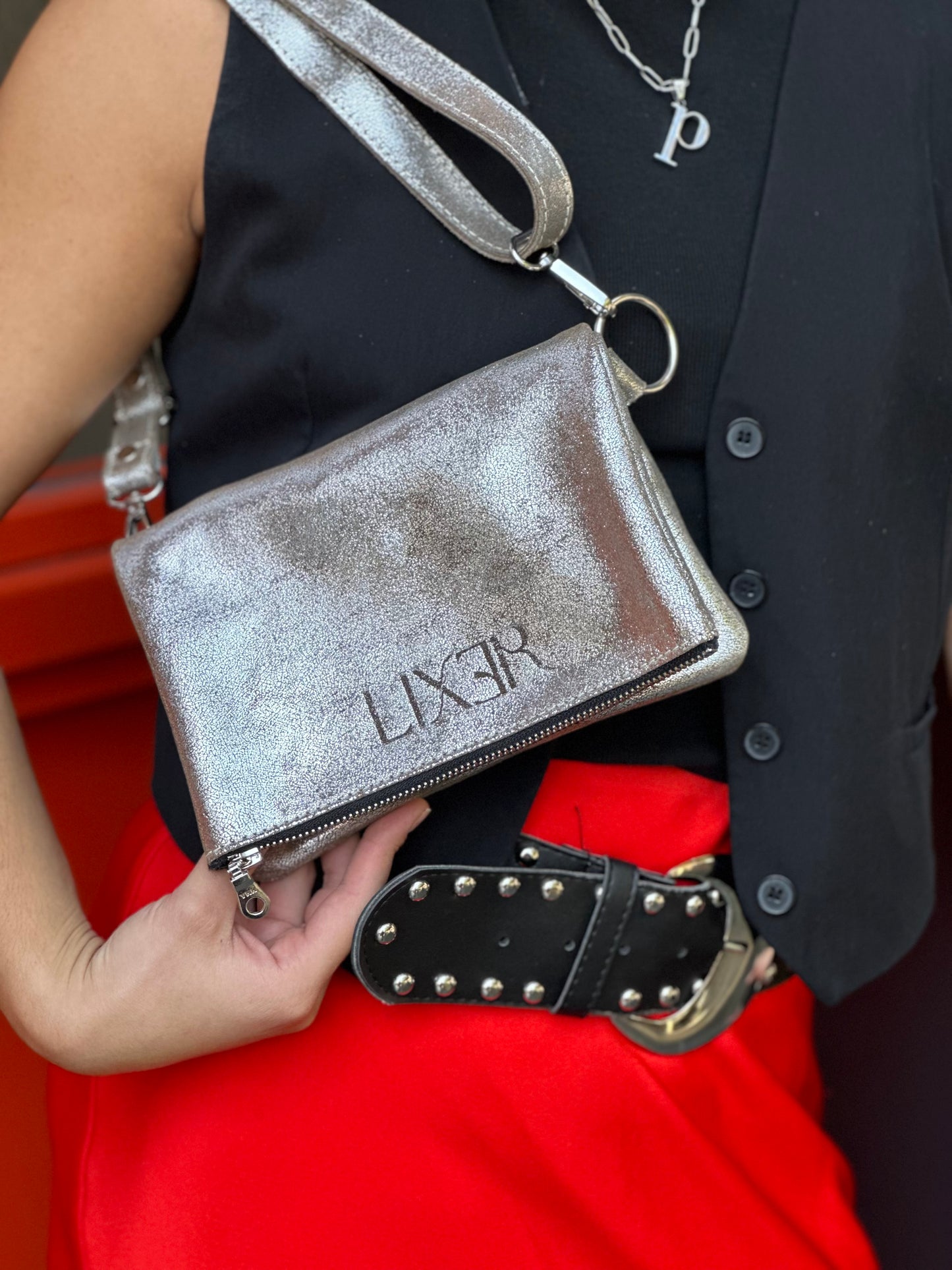 Mini Bandolera Magnolia Plateado