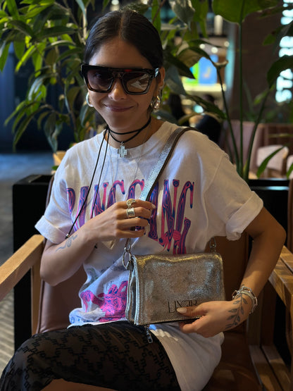 Mini Bandolera Magnolia Plateado